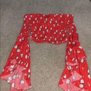 Bell sleeved crop top